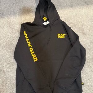 CAT Black Hoodie with Yellow Logo
